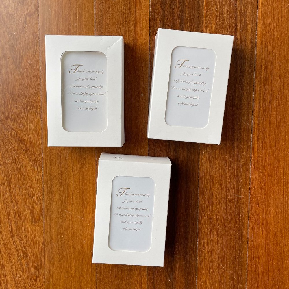NEW Funeral / Memorial / Sympathy Thank You Cards - 75 ct